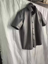 Load image into Gallery viewer, New Mens Gray Color Casual Leather Shirt. Genuine Sheepskin leather Shirt Jacket
