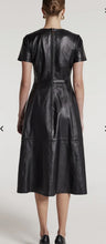 Load image into Gallery viewer, Womens New Black Crop Leather Dress. Slim Fit Long Dress. Real Lambskin Leather

