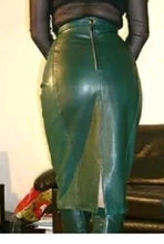 Load image into Gallery viewer, New Women's Black Leather Skirt. Real Soft Lambskin A Line Casual Leather Skirt.
