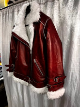 Load image into Gallery viewer, Womens B-3 Shearling Leather Jacket. Real Sheepskin Leather &amp; Faux Fur Jacket XL
