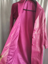Load image into Gallery viewer, Women's New Pink Color Trench Leather coat. Real Soft Lambskin Leather Long Coat

