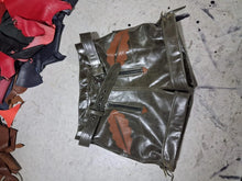Load image into Gallery viewer, New Mens Green leather shorts. Real Cowhide Leather High Waist Shorts 34.
