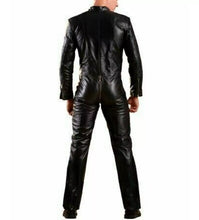 Load image into Gallery viewer, New Men's Leather Slim fit Casual Jumpsuit. Real Soft Sheepskin Leather Bodysuit M

