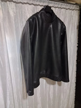Load image into Gallery viewer, New Men's Black Turtle Neck Double Layered Leather T-Shirt. Real Soft Sheepskin Leather T-shirt M
