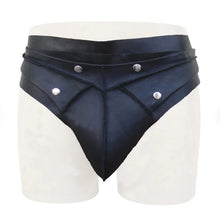 Load image into Gallery viewer, A pair of two Men&#39;s Black Stylish Brief. Real Soft Sheepskin Leather Underwears.
