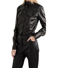 Load image into Gallery viewer, New Women&#39;s Motorcycle Leather Shirt| Real Soft Genuine Sheepskin Leather Jacket.
