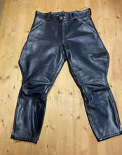 Load image into Gallery viewer, Men's Black Biker Leather Pant. Real Cowhide leather with Sheepskin lining Leather Double Layered Pant
