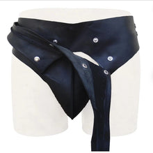 Load image into Gallery viewer, A pair of two Men&#39;s Black Stylish Brief. Real Soft Sheepskin Leather Underwears.
