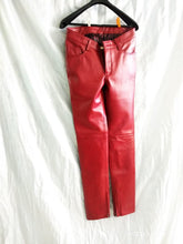 Load image into Gallery viewer, Men&#39;s New Red Color Premium Leather Pant. Real Soft Lambskin Biker Leather Pant.
