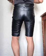 Load image into Gallery viewer, New Men&#39;s Black Leather Shorts. Real Soft Sheep leather shorts and underwear&#39;s.
