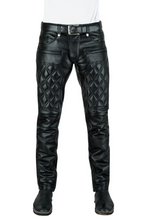 Load image into Gallery viewer, Men&#39;s New Quilted Biker Leather Pant. Real Soft Sheepskin Designer Leather Pant.
