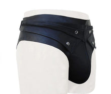 Load image into Gallery viewer, A pair of two Men&#39;s Black Stylish Brief. Real Soft Sheepskin Leather Underwears.
