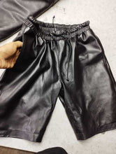 Load image into Gallery viewer, Men&#39;s Premium Black Leather Shorts. Real Soft Sheep leather Breathable shorts.
