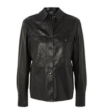 Load image into Gallery viewer, New Women&#39;s Motorcycle Leather Shirt| Real Soft Genuine Sheepskin Leather Jacket.
