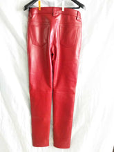 Load image into Gallery viewer, Men&#39;s New Red Color Premium Leather Pant. Real Soft Lambskin Biker Leather Pant.
