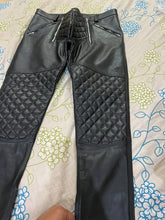 Load image into Gallery viewer, Men&#39;s Quilted Biker Leather Pant. 2023 Real Soft Sheepskin Designer Leather Pant
