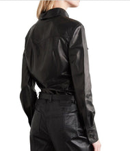 Load image into Gallery viewer, New Women&#39;s Motorcycle Leather Shirt| Real Soft Genuine Sheepskin Leather Jacket.
