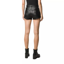 Load image into Gallery viewer, Women&#39;s New Biker Leather shorts. Real Soft lambskin Customized leather Shorts.
