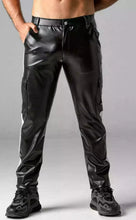 Load image into Gallery viewer, New Men&#39;s Leather Black Lambskin Sweat Pants. Real Soft Leather Motorcycle Jeans.
