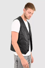 Load image into Gallery viewer, Smart mens new leather vest for motorcycle. Real Soft Sheep Leather Biker Vests.
