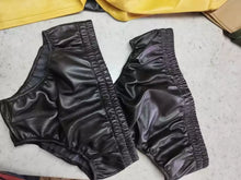 Load image into Gallery viewer, A pair of 4 Men&#39;s styled Black Briefs. Real Soft Sheepskin Leather Underwears.
