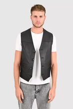 Load image into Gallery viewer, Smart mens new leather vest for motorcycle. Real Soft Sheep Leather Biker Vests.
