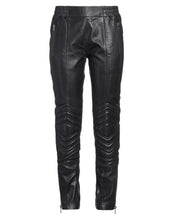 Load image into Gallery viewer, Women&#39;s Black Leather Biker Pants. Real Soft Lambskin High Waisted Leather Pant.
