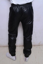 Load image into Gallery viewer, New Men&#39;s Leather Black Lambskin Sweat Pants. Real Soft Leather Joggers trousers
