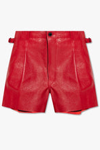 Load image into Gallery viewer, Women&#39;s New Red Leather Shorts. Real Soft Sheepskin Leather Biker Shorts. 34
