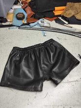 Load image into Gallery viewer, New Black leather Boxer shorts. Real Soft Sheepskin leather brief &amp; underwear 34
