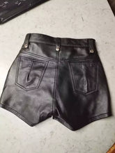 Load image into Gallery viewer, Women&#39;s New Biker Leather shorts. Real Soft lambskin Customized leather Shorts.
