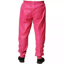 Load image into Gallery viewer, New Men&#39;s Leather Pink Lambskin Sweat Pants. Real Soft Leather Joggers trousers.
