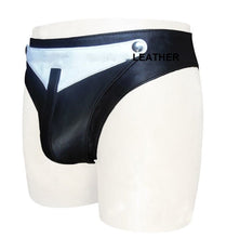 Load image into Gallery viewer, A pair of two Men&#39;s Black Stylish Brief. Real Soft Sheepskin Leather Underwears.
