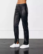 Load image into Gallery viewer, New black leather women&#39;s sweat pants. Biker jeans made from real soft lambskin
