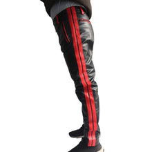 Load image into Gallery viewer, New Men&#39;s Red Biker Leather Pant. Real Soft Sheepskin Motorcycle Leather Pants.
