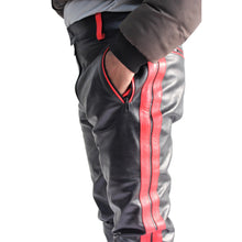 Load image into Gallery viewer, New Men&#39;s Red Biker Leather Pant. Real Soft Sheepskin Motorcycle Leather Pants.
