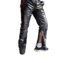 Load image into Gallery viewer, New Men&#39;s Red Biker Leather Pant. Real Soft Sheepskin Motorcycle Leather Pants.
