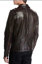 Load image into Gallery viewer, Vintage Leather Biker Jacket Men&#39;s. Designer leather jacket for all Seasons - leatherthirst

