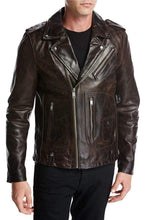 Load image into Gallery viewer, Vintage Leather Biker Jacket Men&#39;s. Designer leather jacket for all Seasons - leatherthirst
