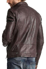 Load image into Gallery viewer, Brand New Mens brown leather jacket. Genuine soft lambskin leather - leatherthirst
