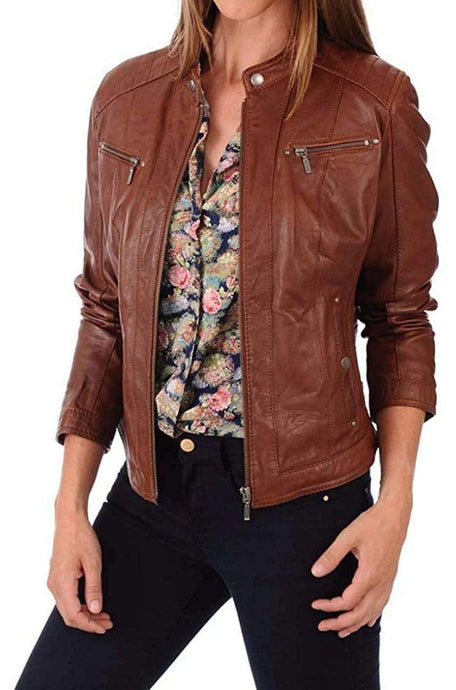 2021 New Womens Leather Jacket. fashionable outwear for womens - leatherthirst