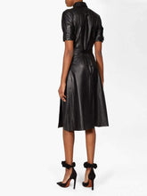 Load image into Gallery viewer, Womens Vintage Longcoat. Genuine leather dress for womens. Handmade from top quality leather - leatherthirst
