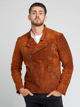 Load image into Gallery viewer, Modern Mens Stylish Suede Leather Jackets | Alpha look Handcrafted in Sheepskin
