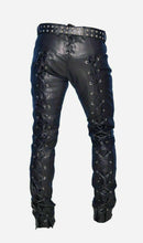 Load image into Gallery viewer, Leather Lace Pants for Bikers. High quality leather Pant. New Fashion - leatherthirst
