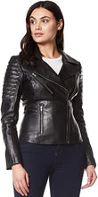 Load image into Gallery viewer, Ladies Biker Jacket 100% Genuine Leather Sheepskin Handmade Jacket 2021
