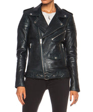 Load image into Gallery viewer, Womens Classic Style Black Leather Jacket | Handmade Jacket 100% Genuine leather
