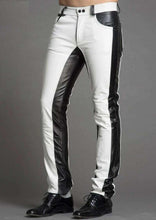 Load image into Gallery viewer, Mens Black  &amp; White Leather Pant. Genuine Leather with a mix of black &amp; white - leatherthirst
