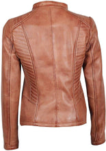 Load image into Gallery viewer, Leather jacket for Women&#39;s Tan color Designer jacket - leatherthirst
