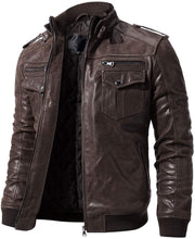 Load image into Gallery viewer, Mens Coffee Brown Leather Jacket. Fashionable mens Jacket. 2021 - leatherthirst
