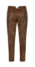 Load image into Gallery viewer, Mens brown Leather Pant. Slim fit Biker Pant for Mens. New Style for 2021 - leatherthirst
